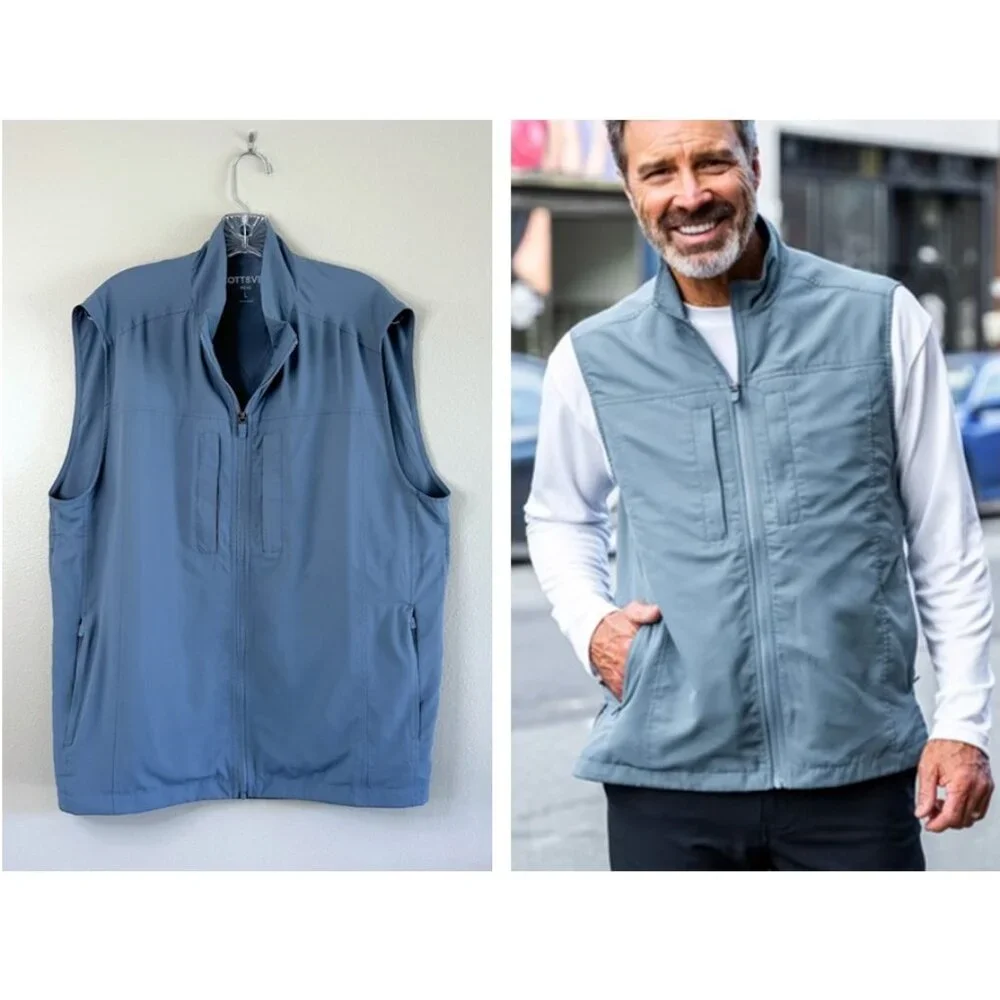 ScotteVest Featherweight Travel Vest in Cadet Blue - Picture 1 of 11